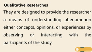 Qualitative research design and sampling techniques | PPTX