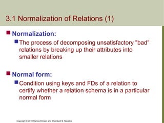 Navathe Normalization Solution DBMS normal forms and dependencies concepts | PPT
