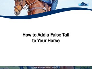 How to Add a False Tail
to Your Horse
 