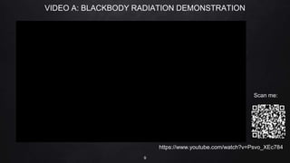 VIDEO A: BLACKBODY RADIATION DEMONSTRATION
9
https://www.youtube.com/watch?v=Psvo_XEc784
Scan me:
 