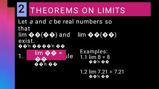 Limits Examples Reality Limits of a function: Introductory to Calculus | PDF