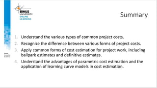 PPT10 - Cost Estimation And Budgeting.pptx