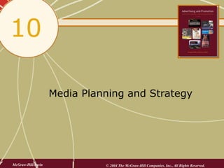 Media Planning and Strategy
10
McGraw-Hill/Irwin © 2004 The McGraw-Hill Companies, Inc., All Rights Reserved.
 