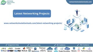 networksimulationtools.com
CloudSim
Fogsim
PhD Guidance
MS Guidance
Assignment Help Homework Help
www.networksimulationtools.com/latest-networking-projects/
Latest Networking Projects
 