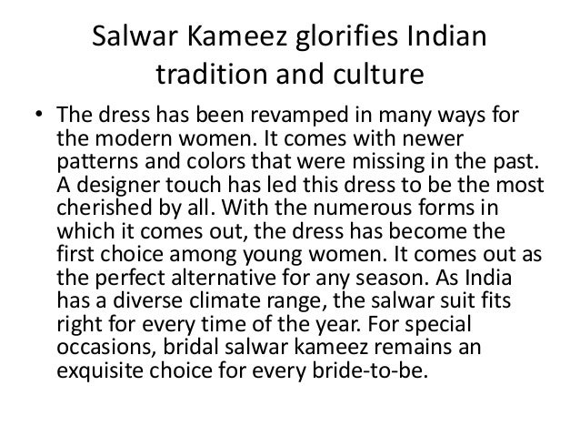 Salwar Kameez glorifies Indian tradition and culture