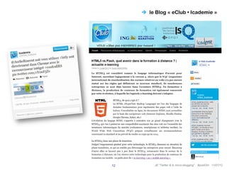 le Blog « eClub • Icademie »




12        JE “Twitter & le micro-blogging”   #publi3m 11/07/12
 