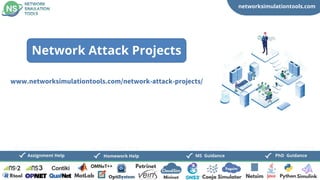 networksimulationtools.com
CloudSim
Fogsim
PhD Guidance
MS Guidance
Assignment Help Homework Help
www.networksimulationtools.com/network-attack-projects/
Network Attack Projects
 