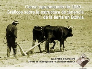 Juan Pablo Chumacero
Unidad de Investigación – Fundación TIERRA
 