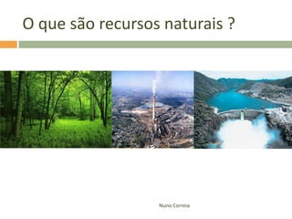 O que são recursos naturais ?




                  Nuno Correia
 