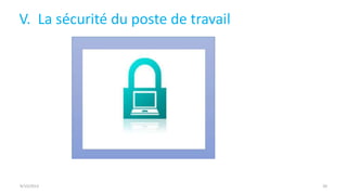 V. La sécurité du poste de travail
9/15/2013 20
 