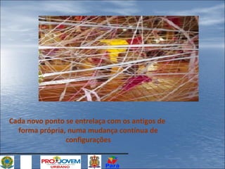 Cada novo ponto se entrelaça com os antigos de
forma própria, numa mudança contínua de
configurações

 