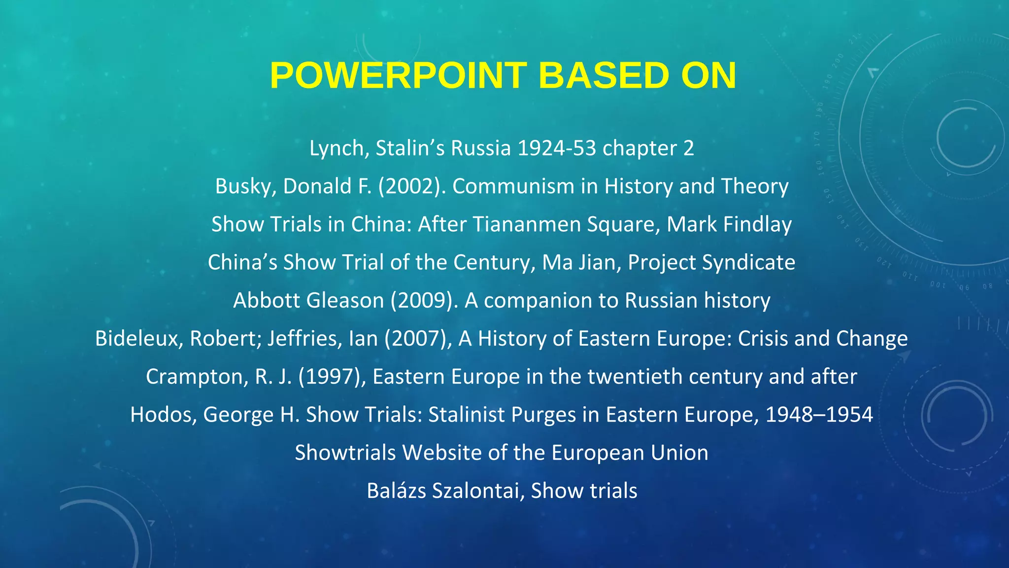 CAMBRIDGE A2 HISTORY: SHOW TRIALS AND THE GREAT PURGE | PPT
