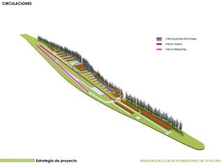 Estrategia de proyecto RENOVACION CLUB DE PLANEADORES DE VITACURA   CIRCULACIONES CIRCULACION PEATONAL PISTA TAXEO PISTA PRINCIPAL  