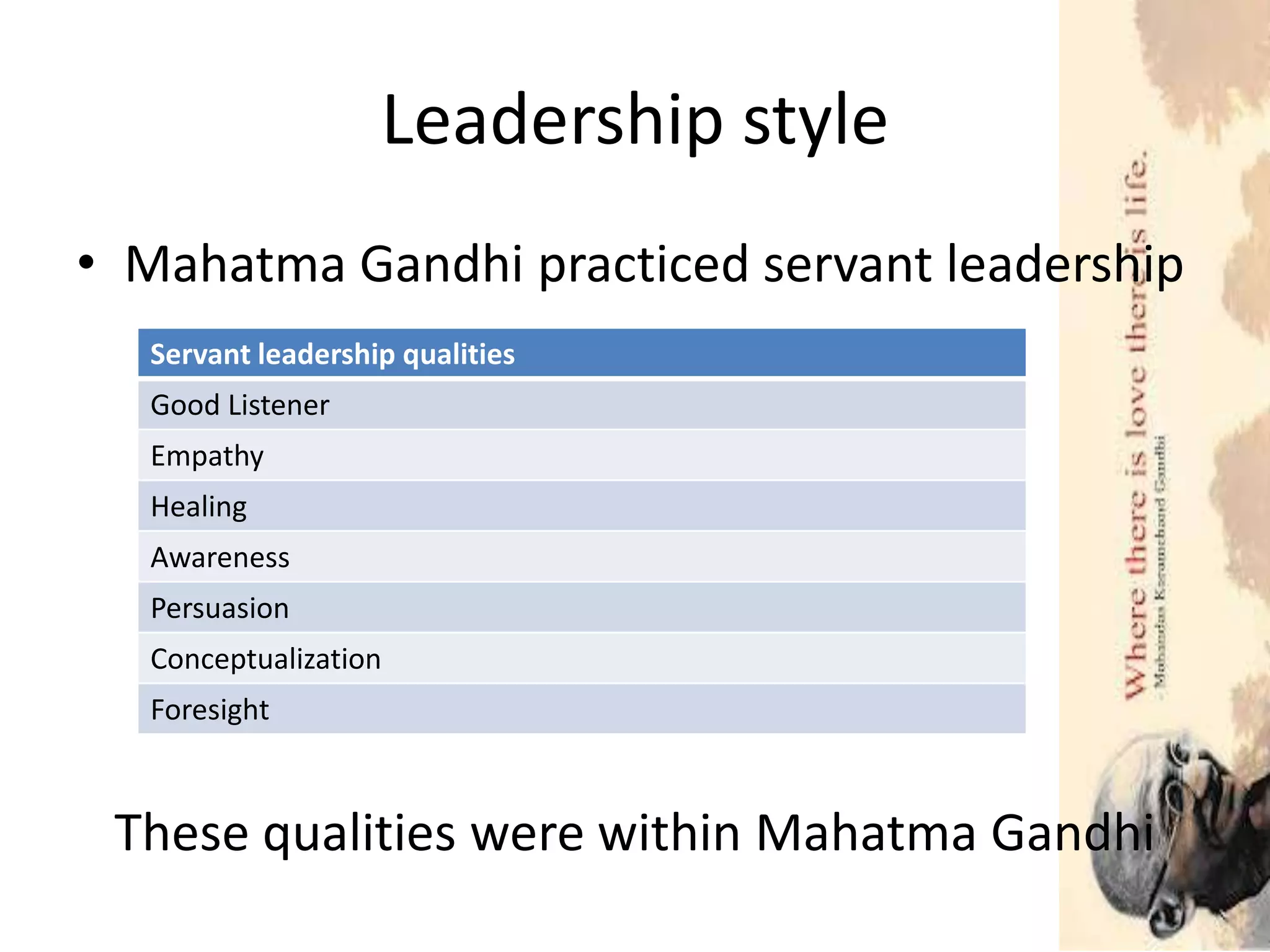 Mahatma Gandhi Life story relating to Leadership | PPTX