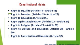 Students Contitutional Rights Sensitization of Students to Constitutional Obligations: Rights, Duties ...