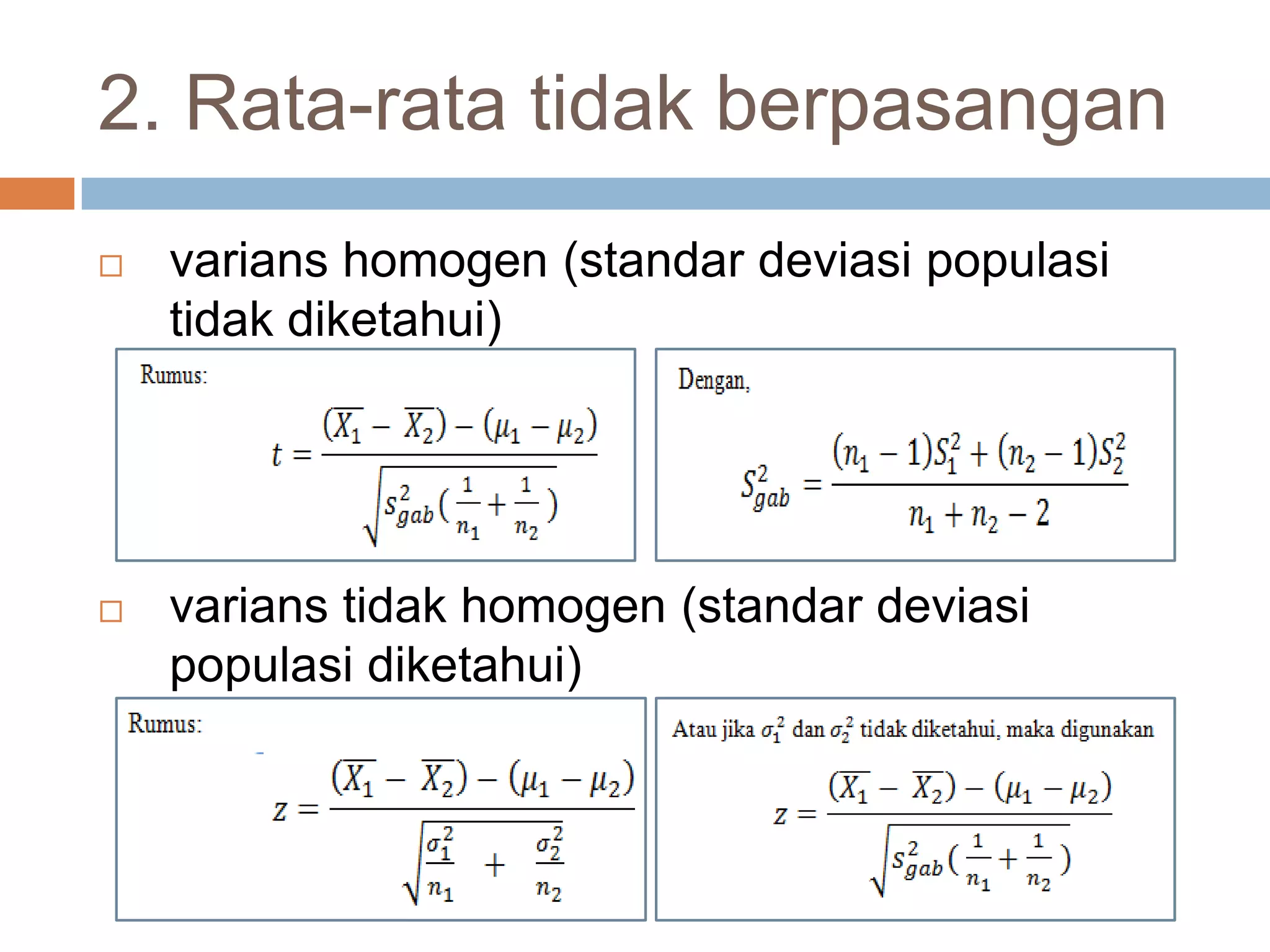 Ppt1 uji hipotesis dua rata | PPTX