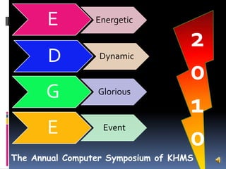 2 0 1 0 The Annual Computer Symposium of KHMS 