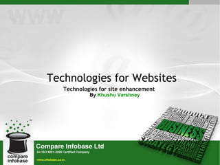 Technologies for Websites Technologies for site enhancement By  Khushu Varshney 