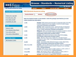 Browse : Standards – Numerical Listing
 