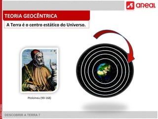 TEORIA GEOCÊNTRICA 
A Terra é o centro estático do Universo. 
Ptolomeu (90-168) 
DESCOBRIR A TERRA 7 
 