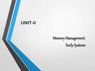 UNIT-II
Memory Management:
Early Systems
 