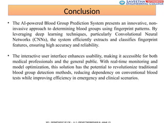 ppt for biometric blood group detection A Machine Learning Approach | PPTX