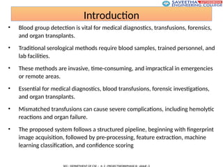 ppt for biometric blood group detection A Machine Learning Approach | PPTX