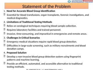 ppt for biometric blood group detection A Machine Learning Approach | PPTX