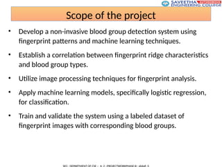 ppt for biometric blood group detection A Machine Learning Approach | PPTX