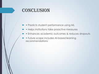 Student Performance Prediction System Using Machine Learning for ...