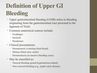 Comprehensive Approach to Upper Gastrointestinal Bleeding Management ...