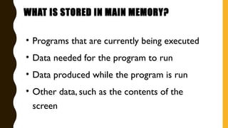 powerpoint on the main memory of the computer system | PPTX