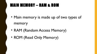 powerpoint on the main memory of the computer system | PPTX