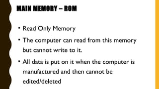 powerpoint on the main memory of the computer system | PPTX