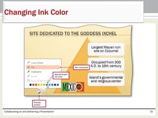 Collaborating on and Delivering a Presentation 55
Changing Ink Color
 