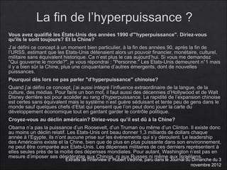 Extraits de l'interview d' Hubert Védrine, paru dans le Journal du Dimanche du 3 
novembre 2012 
 