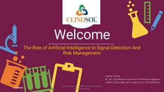 The Role of Artificial Intelligence in Signal Detection and Risk ...