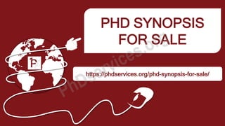 PHD SYNOPSIS
FOR SALE
https://phdservices.org/phd-synopsis-for-sale/
 