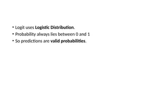 Understanding Limited Dependent Variable Models in Economic Analysis | PPTX
