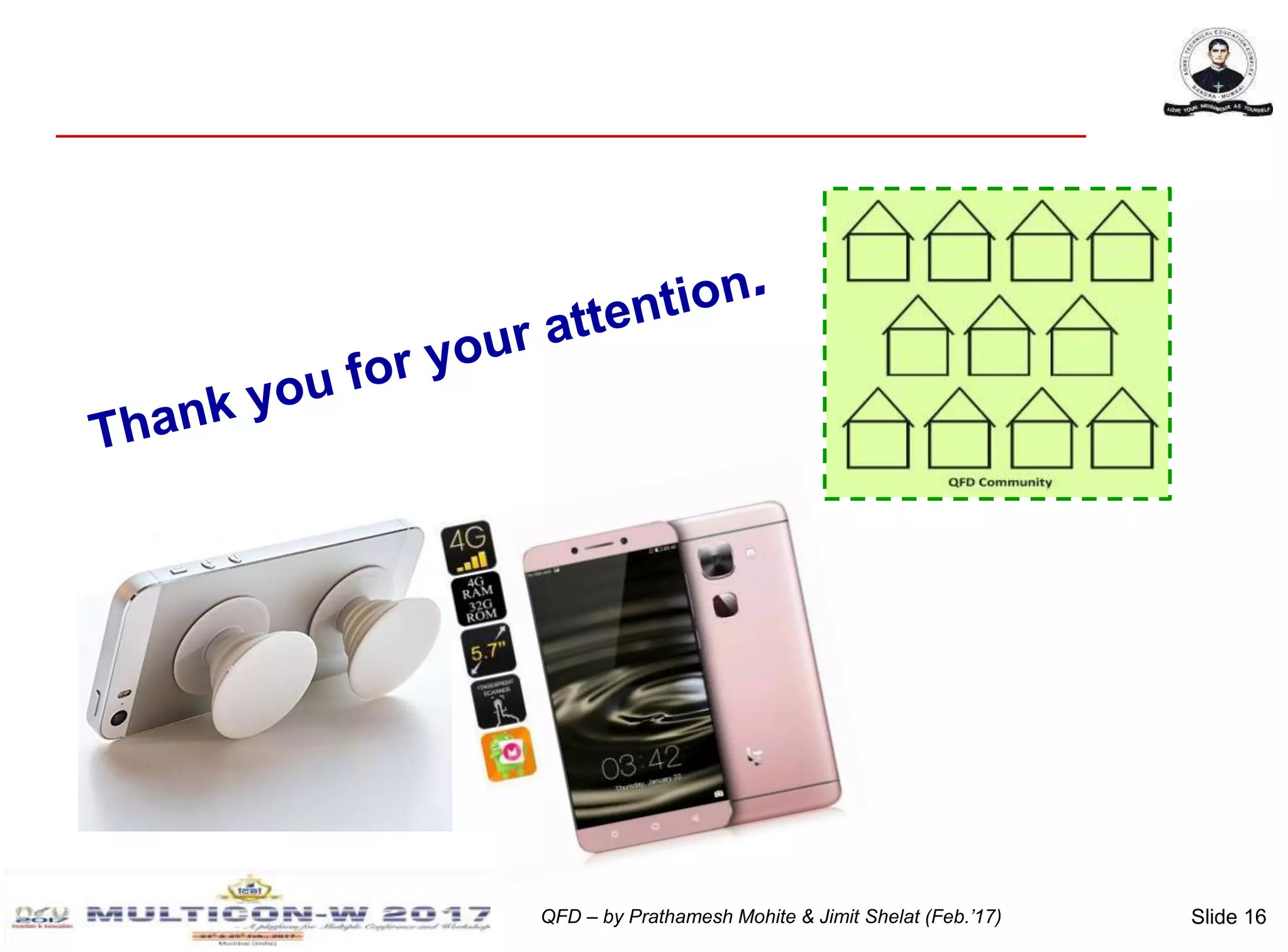 Slide 16QFD – by Prathamesh Mohite & Jimit Shelat (Feb.’17)
 