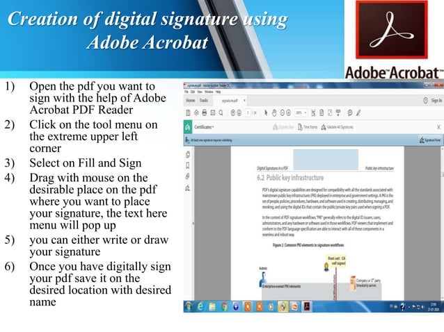 Creation & Verification of Digital Signature using Adobe Acrobat | PPTX ...