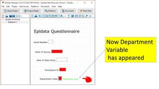 Now Department
Variable
has appeared
 