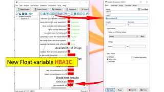 New Float variable HBA1C
 
