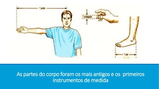 As partes do corpo foram os mais antigos e os primeiros
instrumentos de medida
 