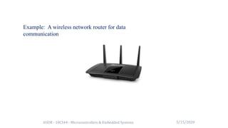 6SEM - 18CS44 - Microcontrollers & Embedded Systems
Example: A wireless network router for data
communication
5/15/2020
 