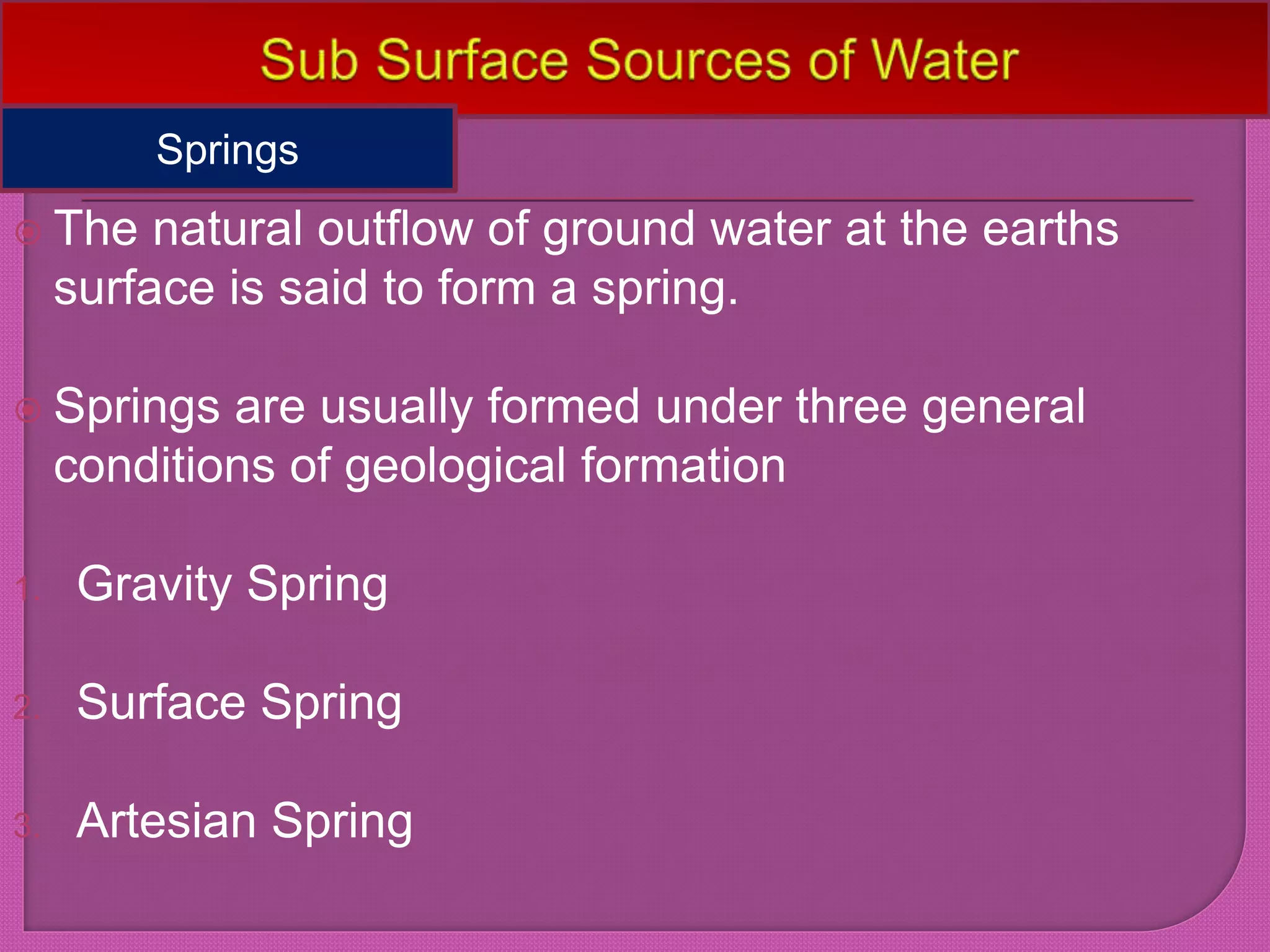 Sources, intake structures and water demand in Water Supply Schemes | PPTX