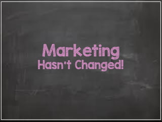 Marketing
Hasn't Changed!
 