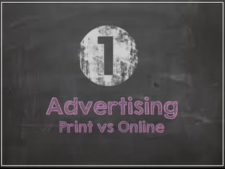 Advertising
Print vs Online
 