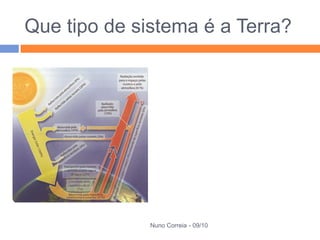Que tipo de sistema é a Terra?




              Nuno Correia - 09/10
 