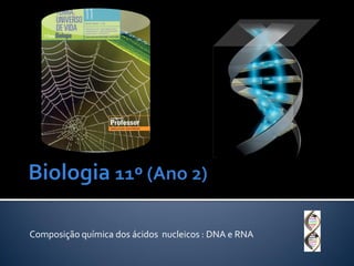 Composição química dos ácidos nucleicos : DNA e RNA
 